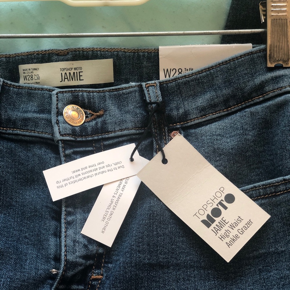 Topshop Jamie Moto Skinny Jeans Size 28 - NWT